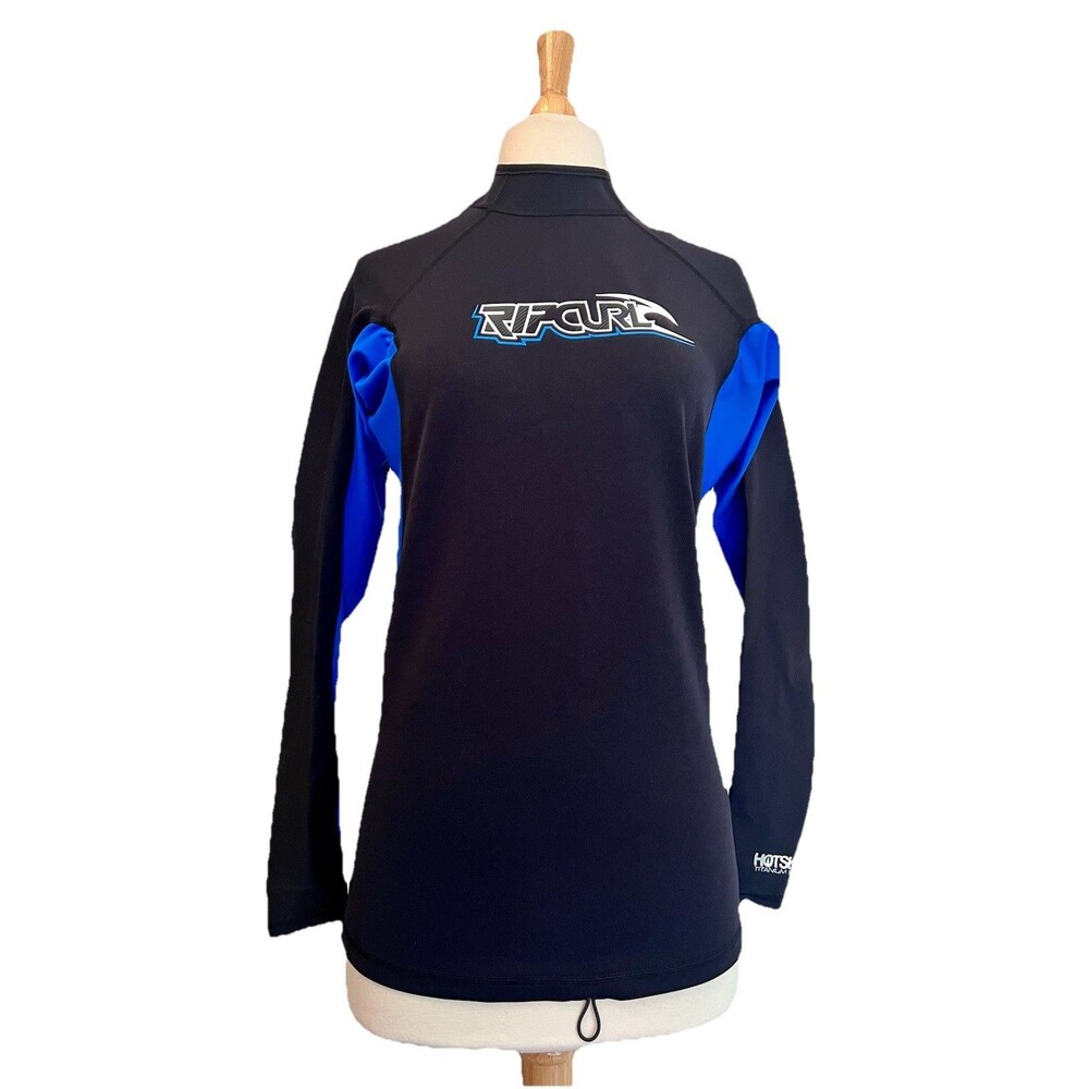 Rip Curl Rash Guard Wetsuit Hotskin Thermal Pull-On Jacket Sz S Black Surf Swim